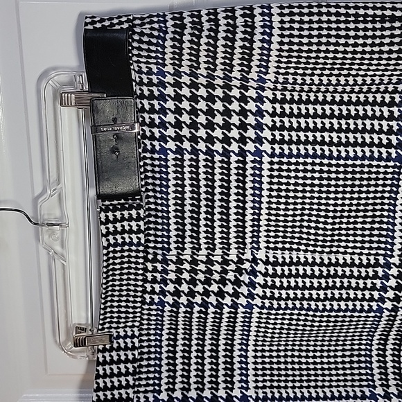 MICHAEL KORS SZ 16 HOUNDSTOOTH SKIRT BLACK BLUE WHITE - Picture 2 of 12